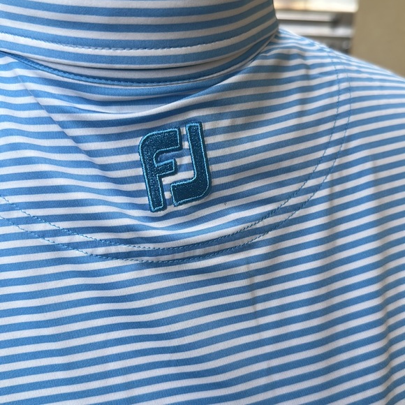 FJ FootJoy Mens Striped Golf Performance Polo Shirt Size Medium - Picture 6 of 11